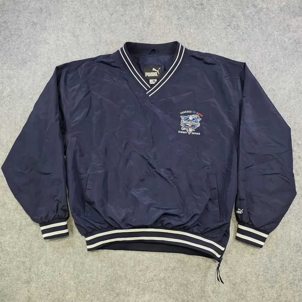 Vintage New York Yankees Vs Mets Jacket Mens XL Blue MLB‎ World Series Puma 2000